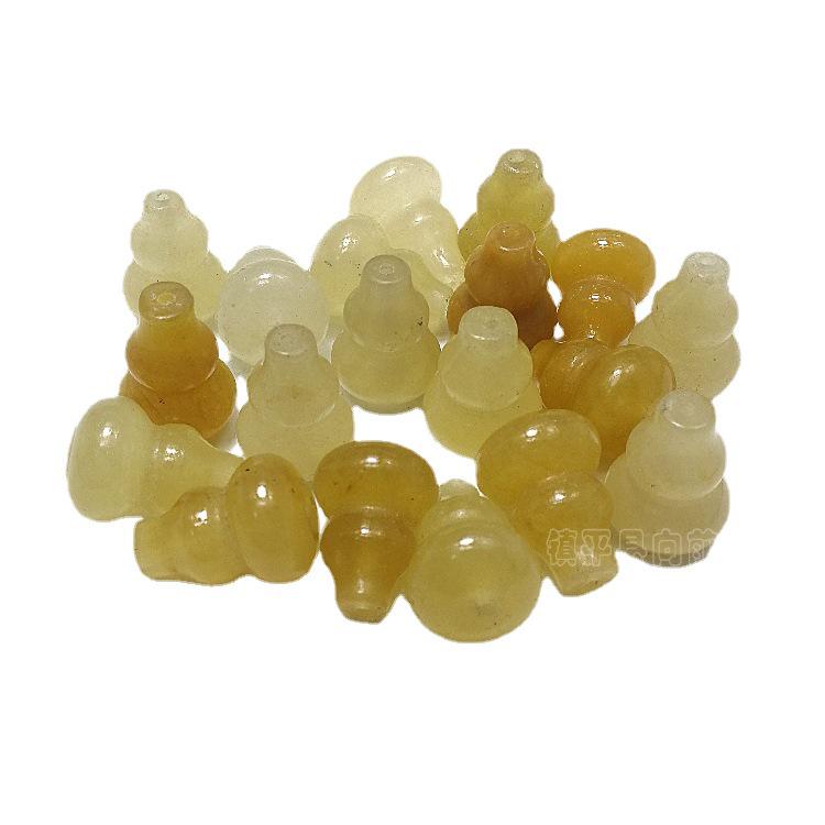 Xinjiang Golden Silk Jade Gourd Beads 15x20mm: DIY Pendant, Bracelet, Necklace Accessories.