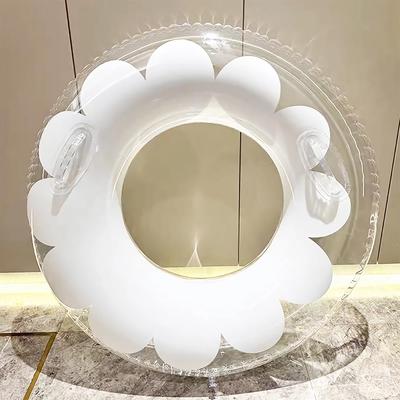 Adult with for Water Perfect for Summer 100cm Diameter Floral Float, O-Shaped, Handle, Play, Sparkly, Vacation, Swimming, (Transparent Pattern, 100#