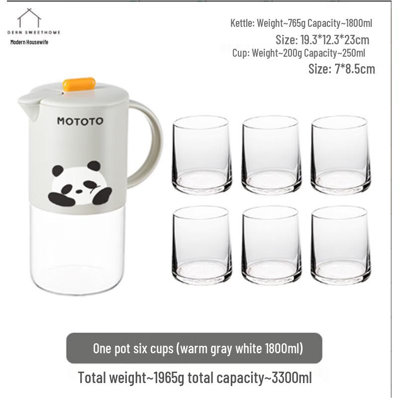 

Modern Housewife Glass Water Pitcher & 6 Cups Set