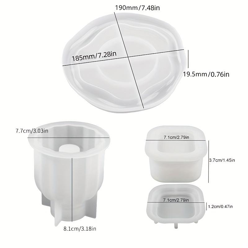 

3pcs Silicone Storage Molds DIY Epoxy Resin Molds Handmade Plaster Concrete Cement Crafts Candle Holder Molds Home Decoration