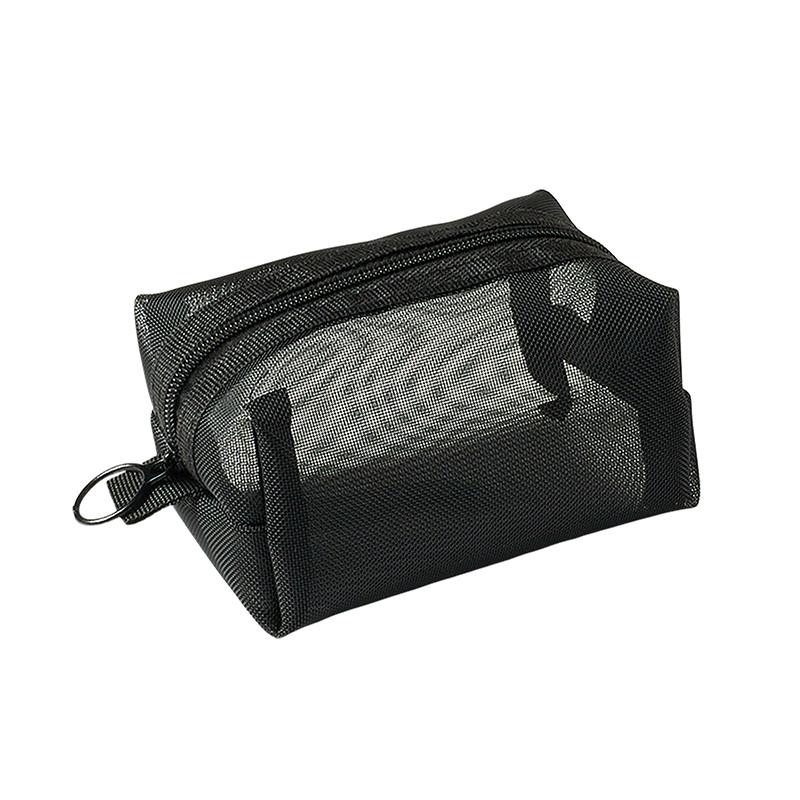 Multipurpose Breathable Square Mesh Storage Pouch Lightweight Mini Wash Bag Mini Zipper Coin Purse Large Capacity Coin Purse