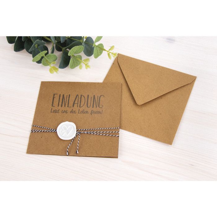 Carte carrée double kraft 135 mm (5 pièces)