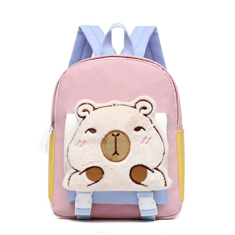 Preschool Backpack With Cartoon Capybara Print And Stressrelief Features For Toddlers And Beginners