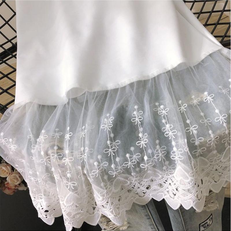 Solid Tanks Women Bow Pattern Hollow Out Lace Patchwork O-neck Simple All-match Summer Korean Style Loose Fashion Leisure Thin