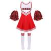 Kid Girls Cheerleading Costumes Uniform Sleeveless Letter Print Dance Cosplay Roleplay Dress With Socks For Stage Performance