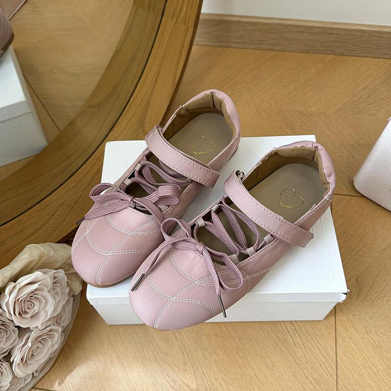 Fashion Lace-Up Women Flat Sandals Loafers Casual Marie Janes Sport Shoes 2025 Trend Summer Woman Soft Sole Shallow Comfort Zapatillas