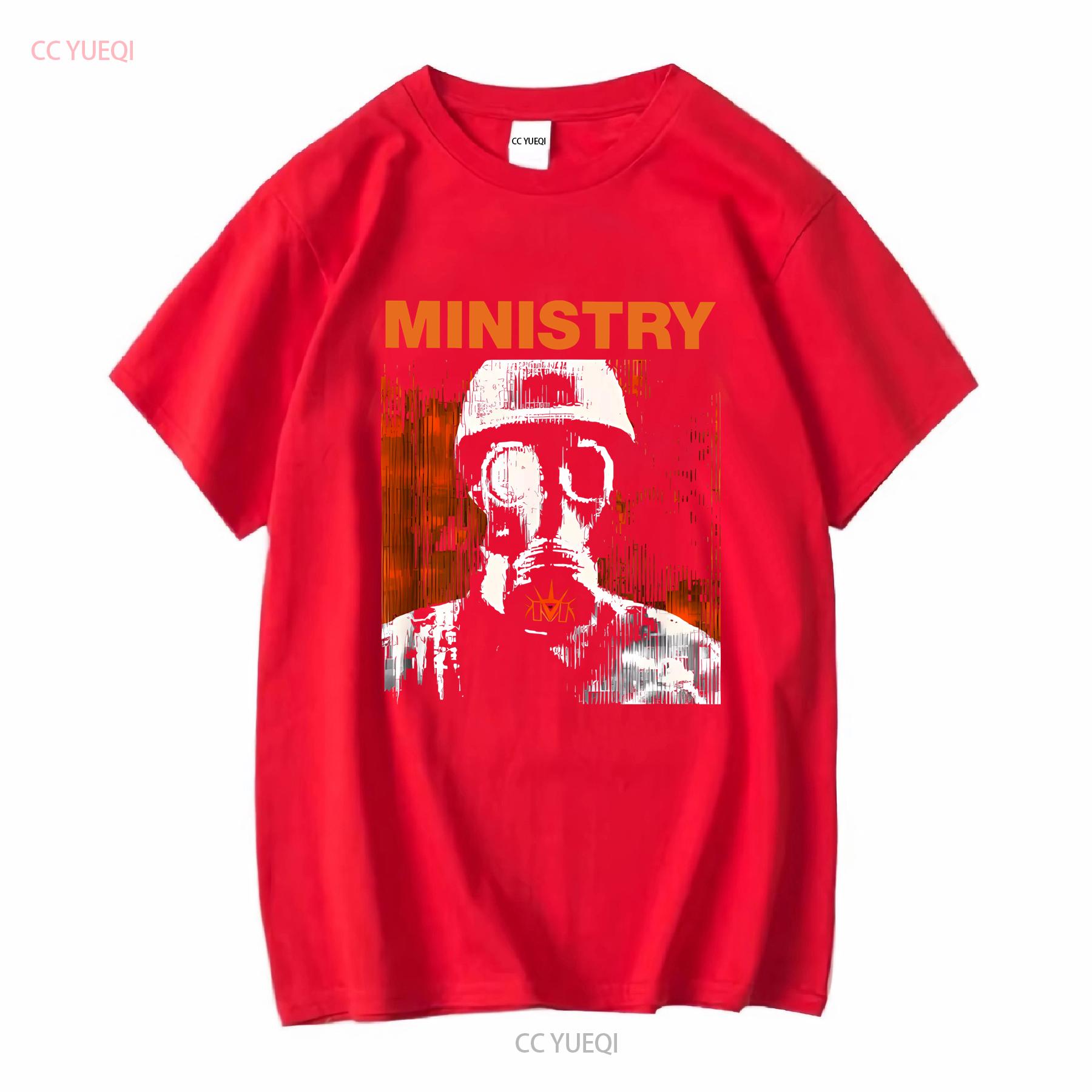 Ministry American Industrial Metal Band T Shirt vintage Washed streetwear Stylish Versatile graphic Stretched homme Comfortable S