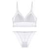 French U‑Shape Beautiful Back Lace Lingerie Set,Wire‑Free Thin Triangle Cup Sexy Bra Set for Women