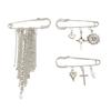 Elegant Brooch Pin Featuring Tassels and Chain Detail Decorated by Imitation Pearls for Personalizing Garments