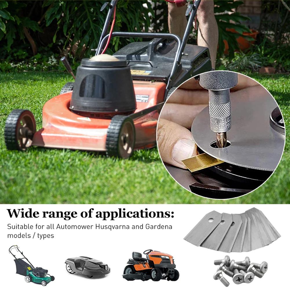 Stainless Steel Trimmer Blades Lawn Mower Grass Replacement Kit For Husqvarna Automower/Gardena Robotic Lawnmower 35*18*0.75mm