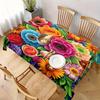 Mantel Rectangular Floral Vibrante para Decoración de Mesa Estilo Boho Estampado de Flores Acuarela Mantel para Mesa de Cocina y Comedor Decoración de Fiesta Festiva