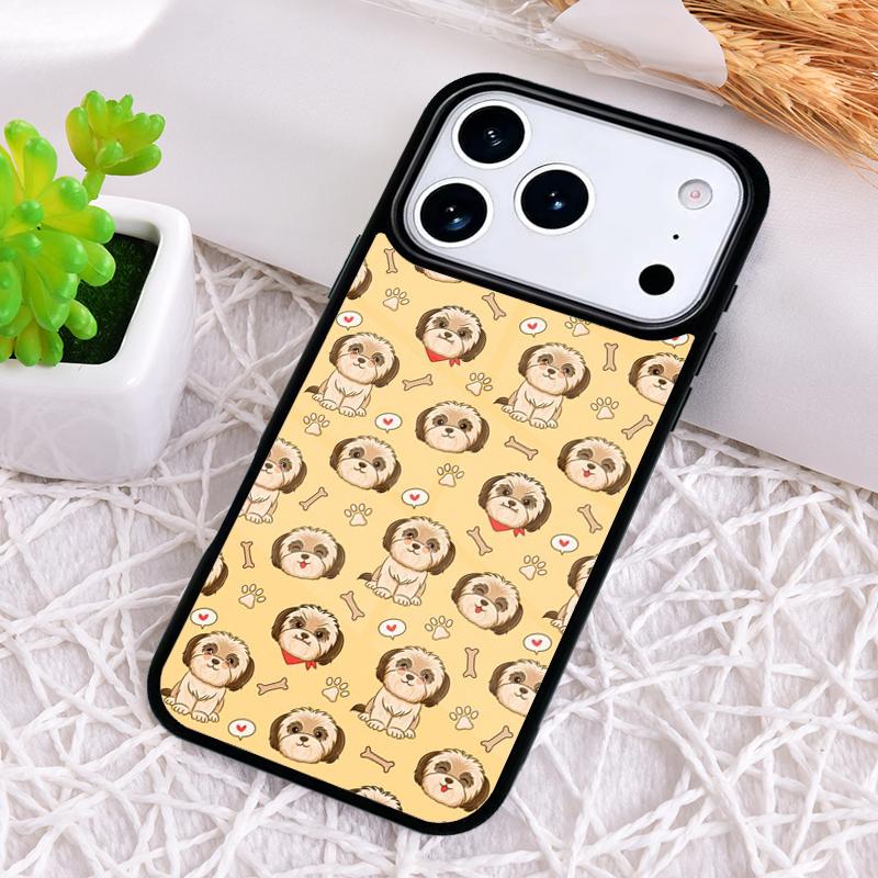 Cartoon Shih Tzu Dog Soft Phone Case for iPhone 17 Air 16 15 11 12 14 13 Pro Max Shockproof Cover