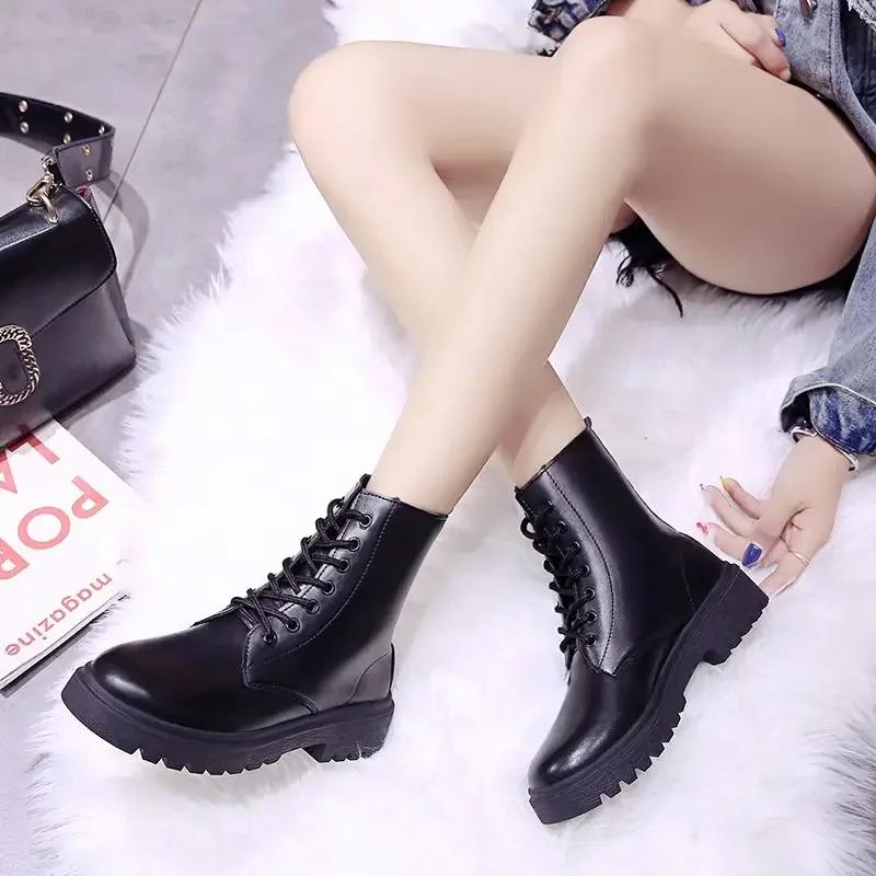 Fashion Booties Round Toe Female Short Shoes Elegant With Low Heels Trend 2024 Women's Ankle Boots New In Designer Luxury Y2k On Offer