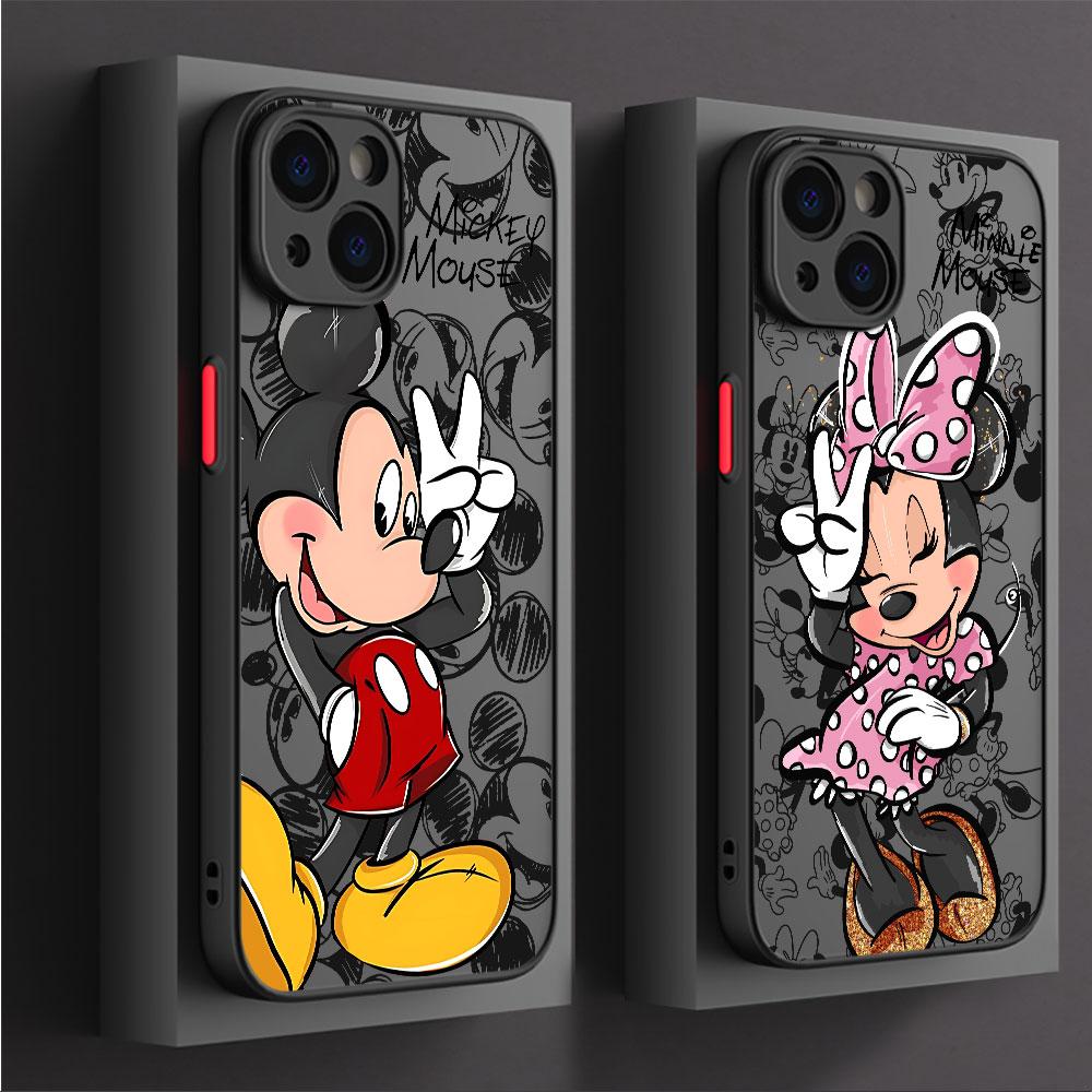 Mickey Minnie Maus Handyhülle für Apple iPhone 15 16 Pro XS Max 13 14 Plus XR SE 7 8 12 11 Pro plus Matt