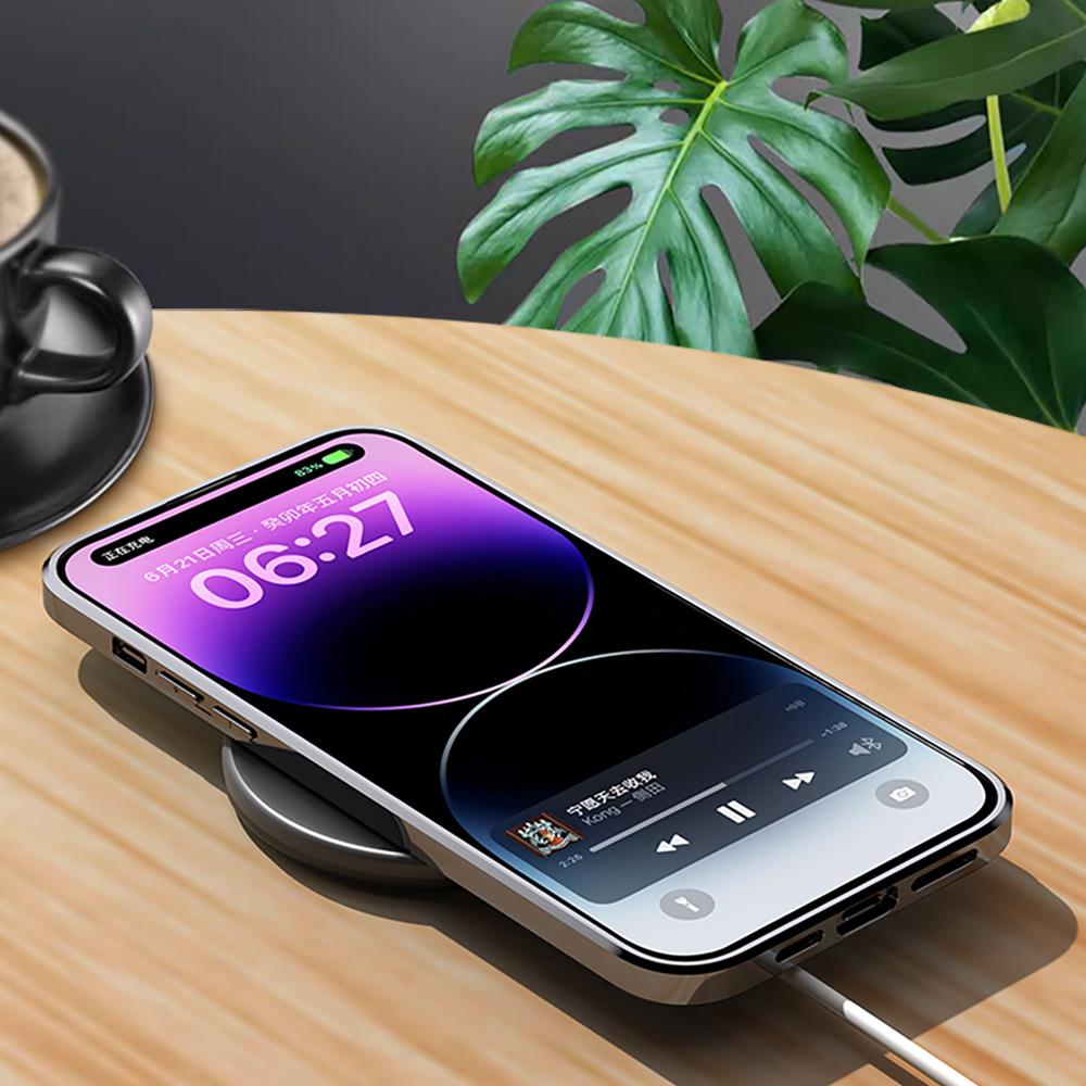 LANGSIDI Leder Handyhülle für iPhone 16 15 14 Pro Max Luxus Galvanisierung Weiche Kanten Stoßfest 360 Vollschützende Rückseite