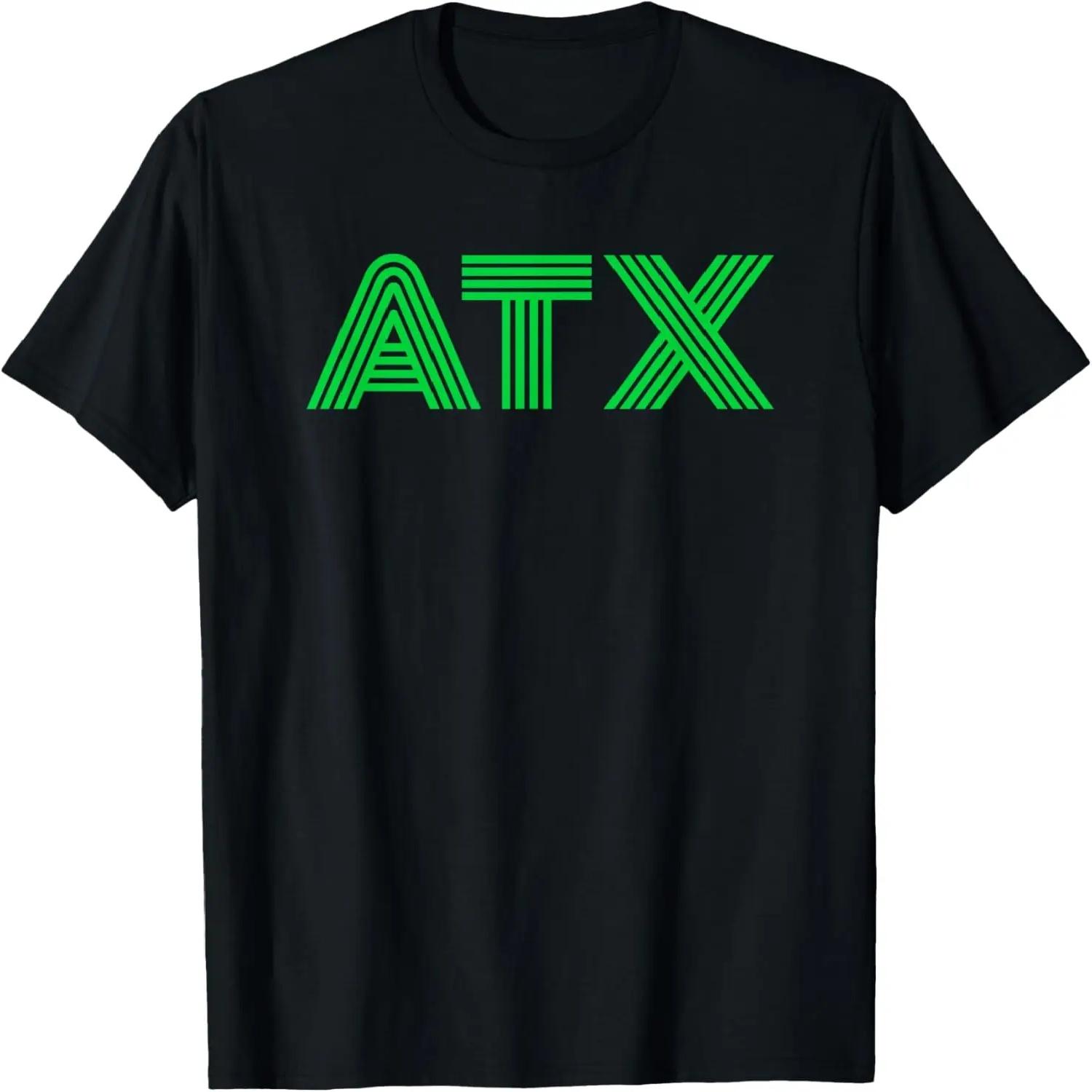 

ATX _ Austin TX Retro Design In Green T-Shirt XXXXXL чорний