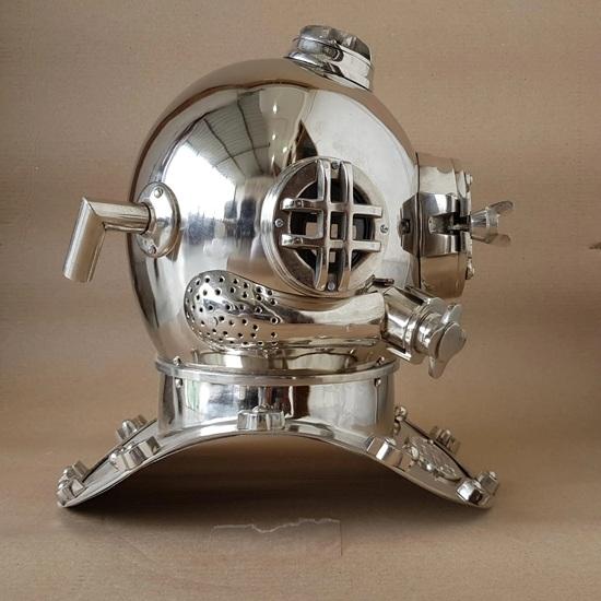 45.72 cm Nautical Scuba Diving Helmet Mark V US Navy Deep Sea Diving Divers Helmet Chrome Plated Helmet Gift