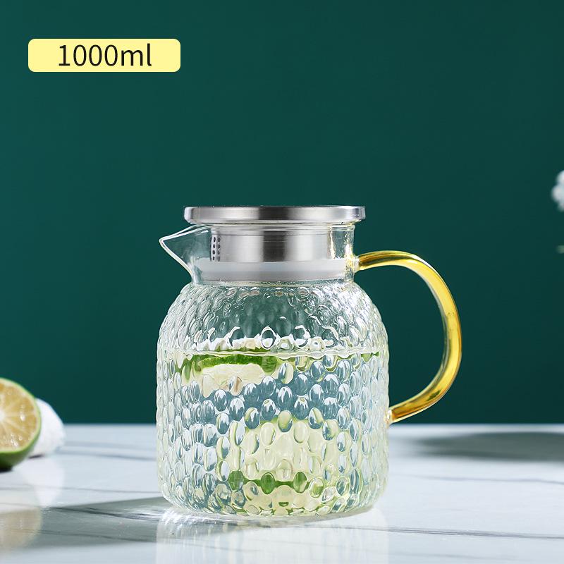 Großvolumiger Kessel mit Hammermuster aus hochborosilikatglas für kaltes Wasser und Saft - Hitzebeständig und explosionssicher