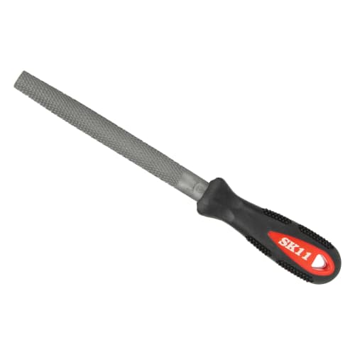SK11 Soft Grip Woodworking File, Onime, Half Round, 150mm, with Handle, for Grinding Wood, Lead, and Soft Non-Ferrous Metals