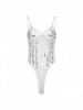Spicy V-neck Lace Patchwork Slimming Bodysuit with Chest Pads