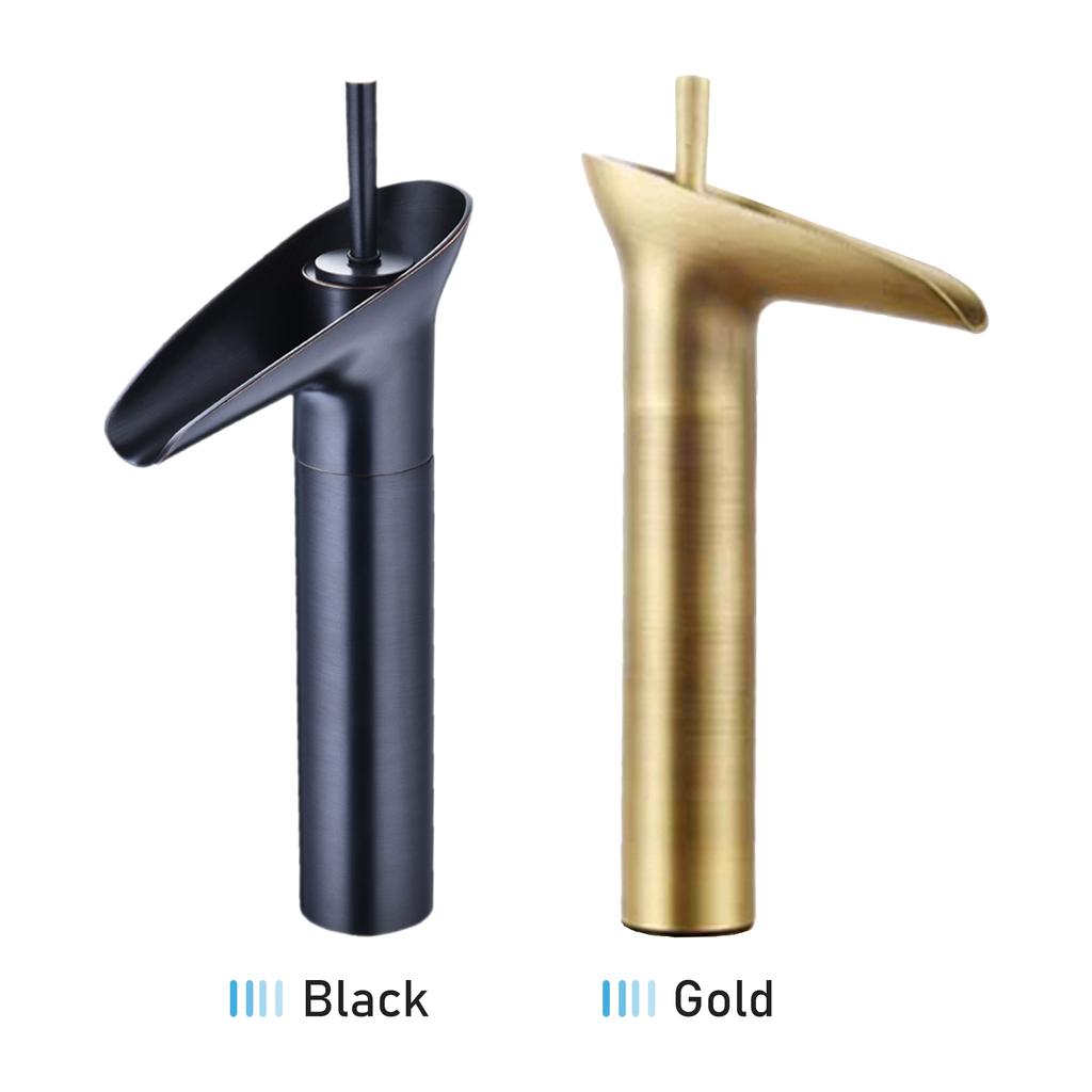 Vintage Style Waterfall Faucet Bathroom Sink Faucet Brass Basin Water Tap High Single Lever Mixer