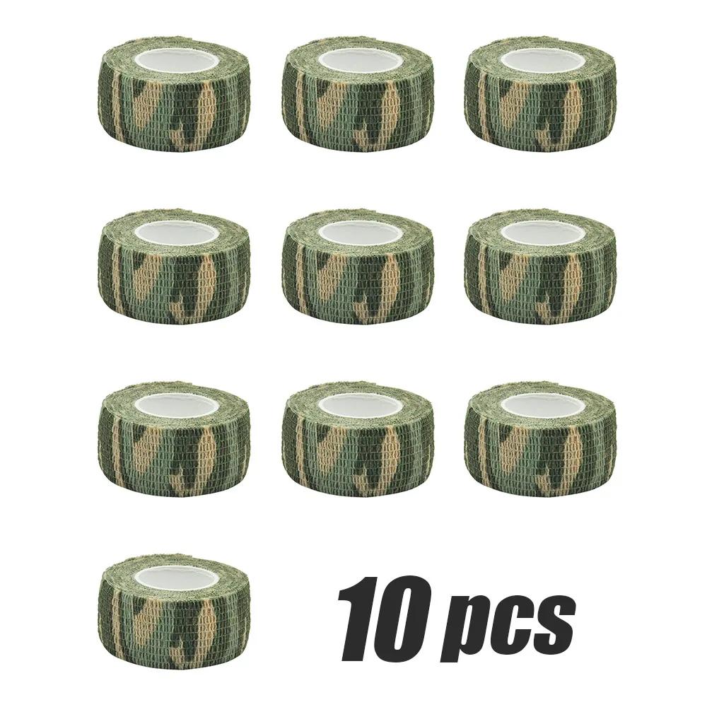 1/12pcs Forest Camouflage Elastic Wrap With Hunting Camouflage Elastic Plastic Sports Knee Pads And Finger Sports Bandages
