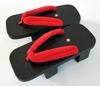 [narunaru] Women's Two-Toothed Paulownia Wood Geta Sandals, Black, for Cosplay, Costumes, Yukata, Festivals, Fireworks (24cm (22.5~24cm))