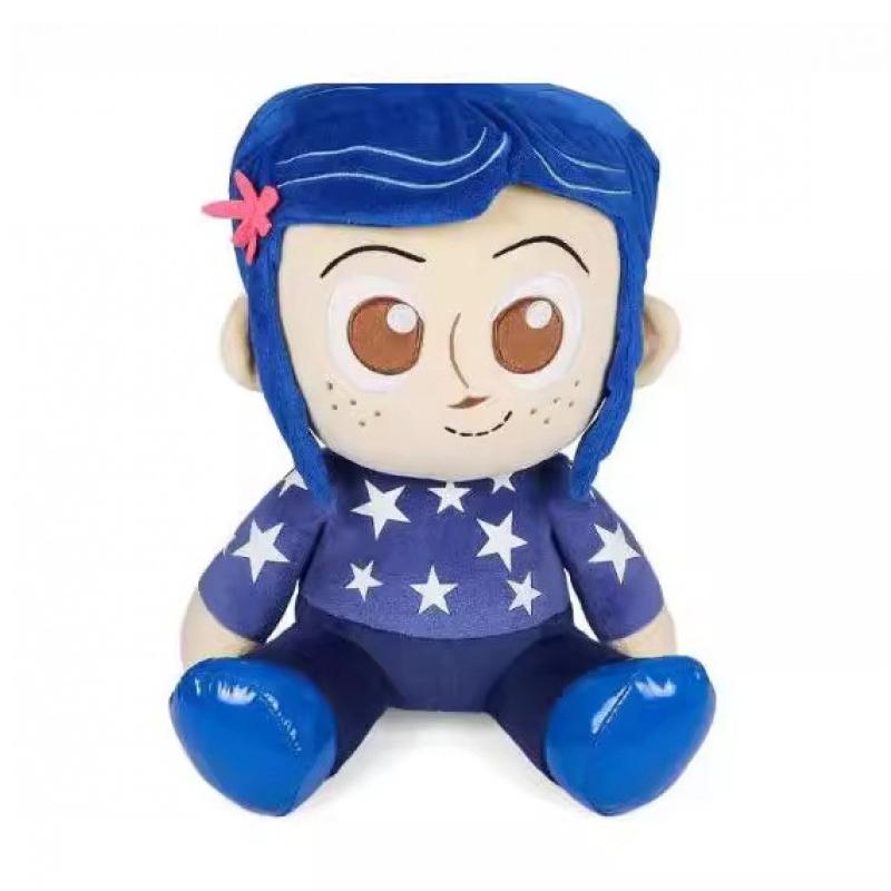 

1 шт. детские игрушки 25 см Коралина плюшевая кукла вещи мультяшная фигурка мягкая подушка уродливая милая коллекция кукольная комната кавайный орнамент подарок синий