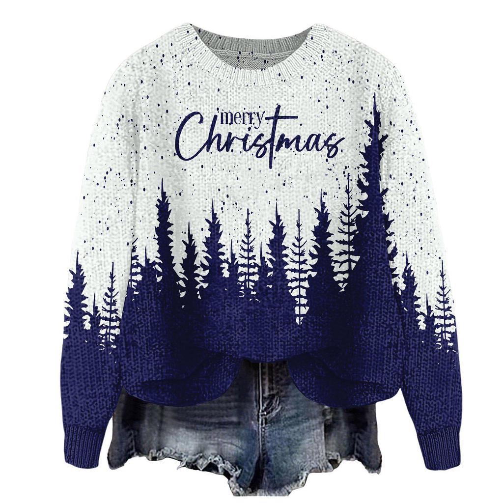 ZJW908-YT2 3D Print Christmas Pullover Sweater