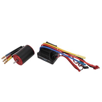 3650 3900KV Waterproof Brushless Motor 60A ESC Electric Governor Long Line for 1/8 1/10 RC Car