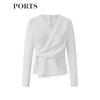Ports Women's Pleated Waist Design Blouse