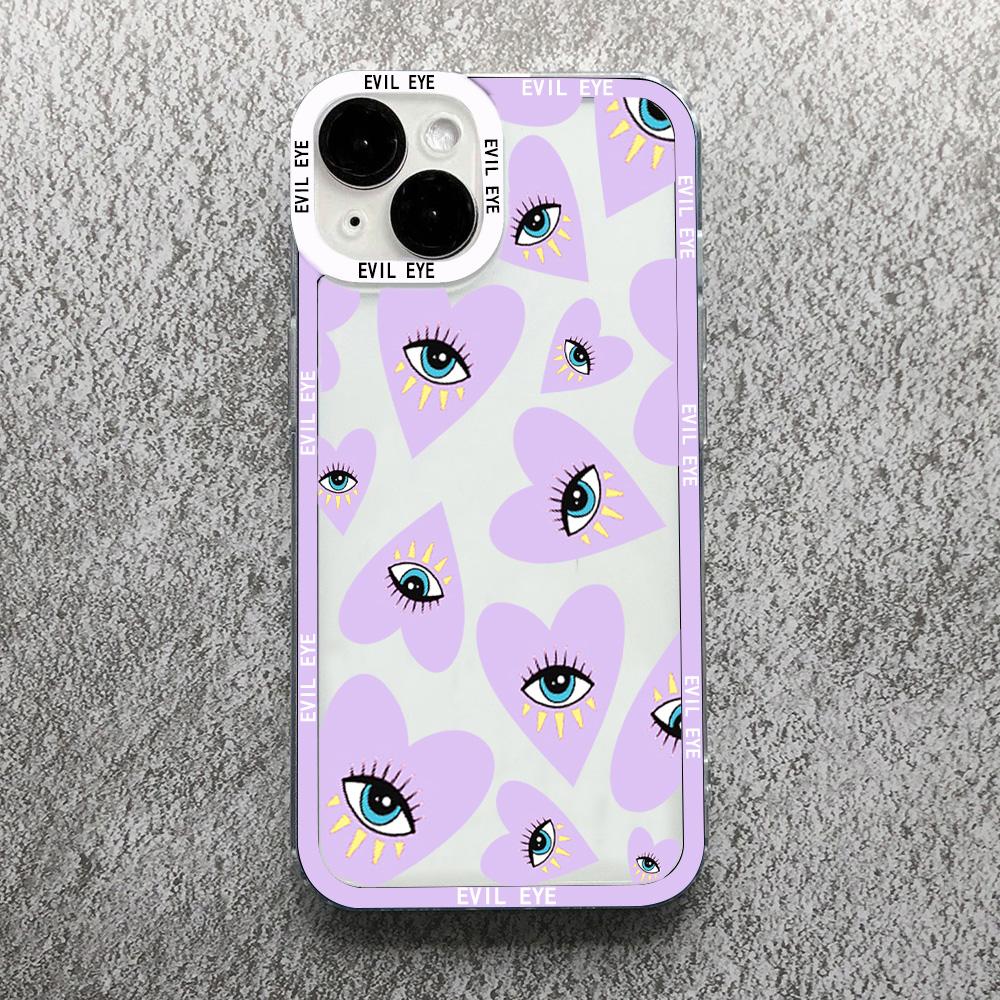 Lucky Eye Blue Evil Eye Print Phone Case For iPhone 14 12 13 11 Pro Max XR X XS MAX 13Pro 7 8 Plus Cover Clear Shockproof Fundas