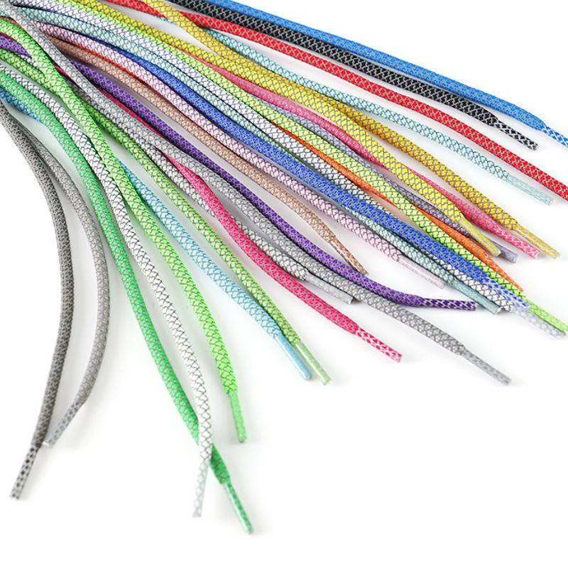 Round Reflective Starry Sky Luminous Shoelaces (Black, One Pair)