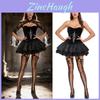 Costume da Strega Gotica in Tessuto di Poliestere per Appassionati di Cosplay di Halloween