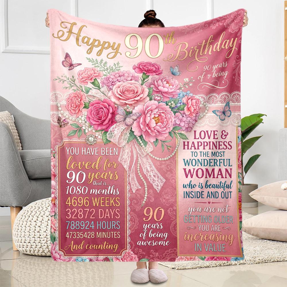 Vintage 1936 Anniversary Greetings Flannel Blanket-Soft and Suitable for Sofas,Beds,Offices,Travel,All Seasons,Great Gift for Holidays and Birthdays.