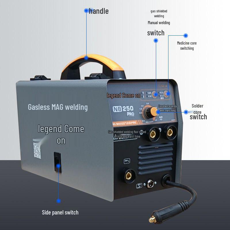 Dual-use, No-gas MIG/Stick Welder, 220V Household, Compact, Multi-functional, Gas-shielded