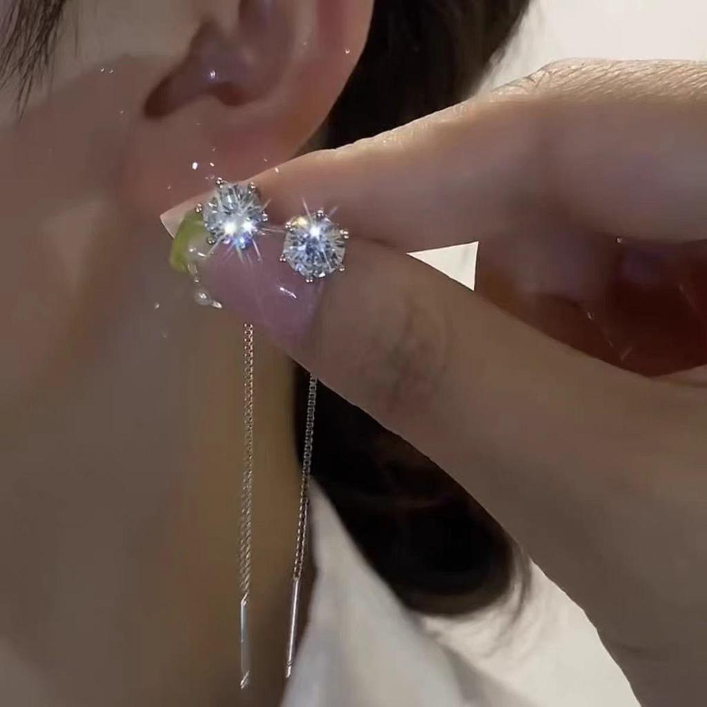 2025 Diamant Schneeflocken Ohrfaden Ohrringe: Elegante, vielseitige Damenmode