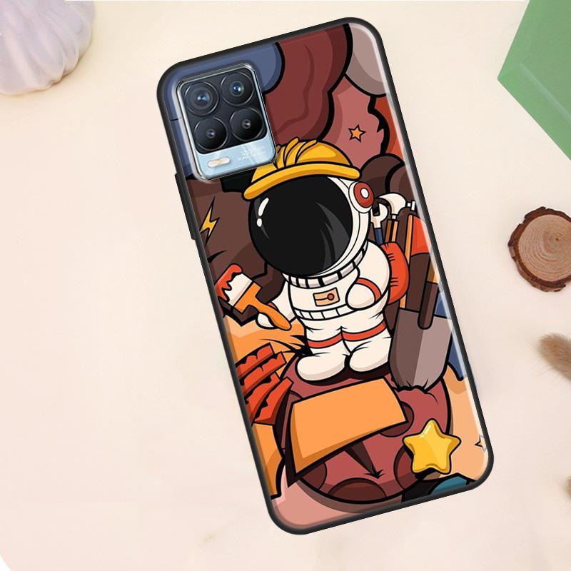 Space Aesthetic Spaceman Astronaut Case For Realme C75 C63 C61 C55 C51 C53 C35 C65 C67 C71 11 12 13 14 15 Pro Plus GT6 GT7 Pro