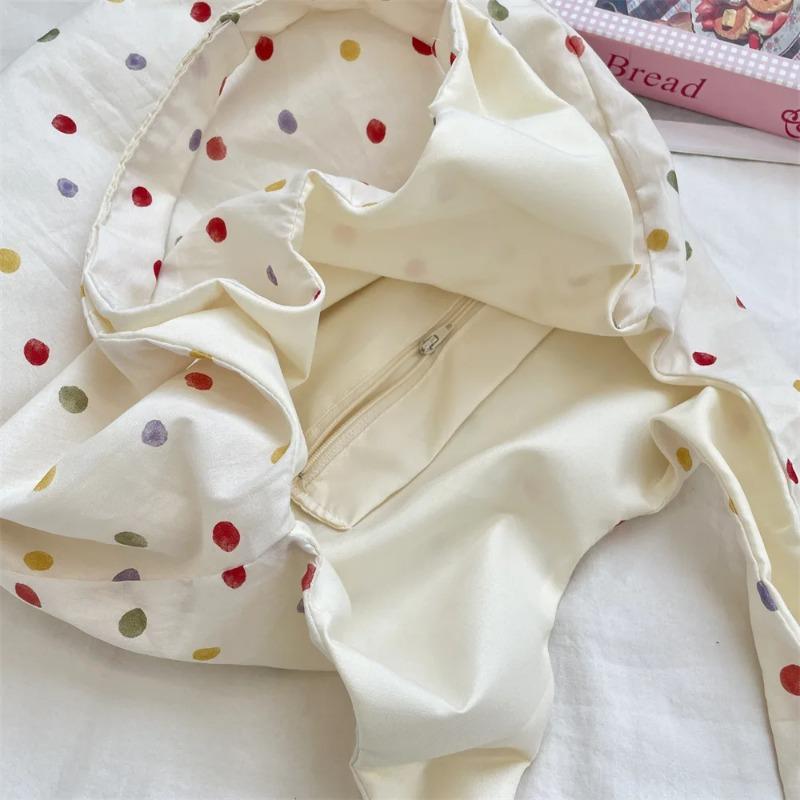 New Beach Tote Bag Fashion Women Summer Large Capacity Dots Shoulder Bag Tote Handbag Shopping Shoulder Bags