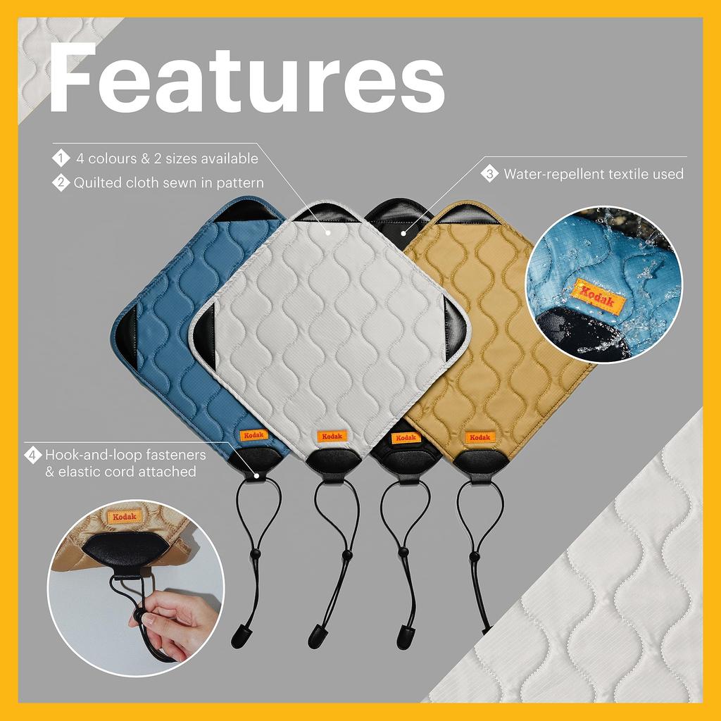 KODAK Camera Wrap Size M 31x31cm Protective Cloth for Mirrorless Compact and Prime Lenses - Water-Resistant, Scratch-Resistant, Dust-Proof Cameras,