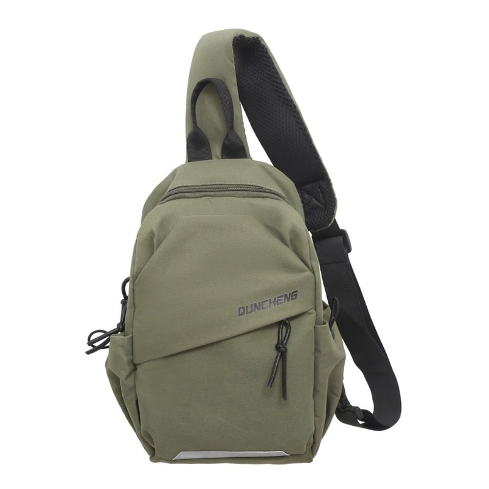 Multifunctional Shoulder Crossbody Bag Solid Color Sports Knapsack Casual Nylon Chest Bag  Male