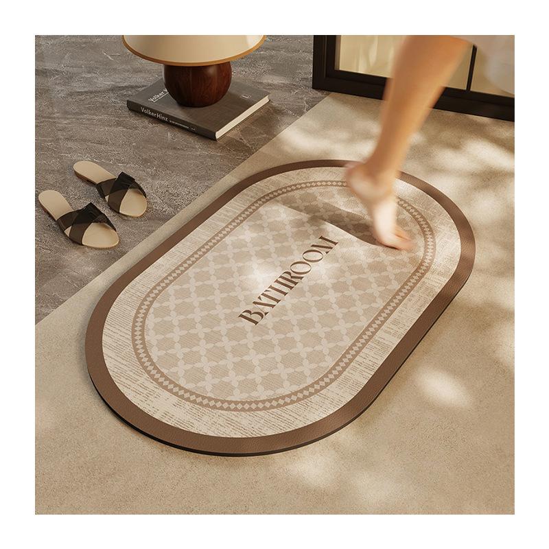 Simple and Light Luxury Bathroom Absorbent Mat Dirty Anti-slip Mat Diatom Mud Mat Toilet Toilet Quick Drying Door Mat