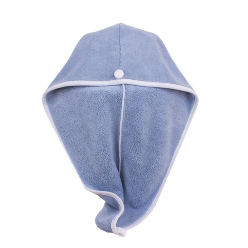 

Супервпитывающее полотенце-шапка для волос Шапка для сушки волос для всех возрастов Плавание Душ После светло-синий