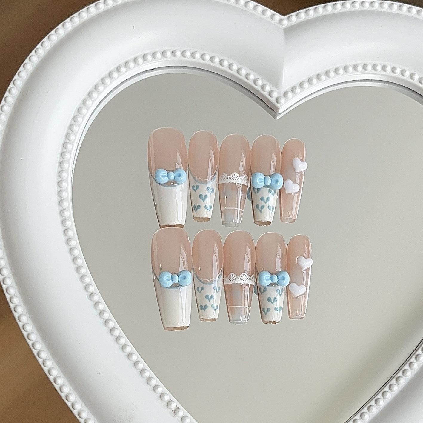 

Милая девочка, голубая, Miu, расписанная вручную, молочно-белая, французская кружевная клетчатая одежда с бантом для любви L