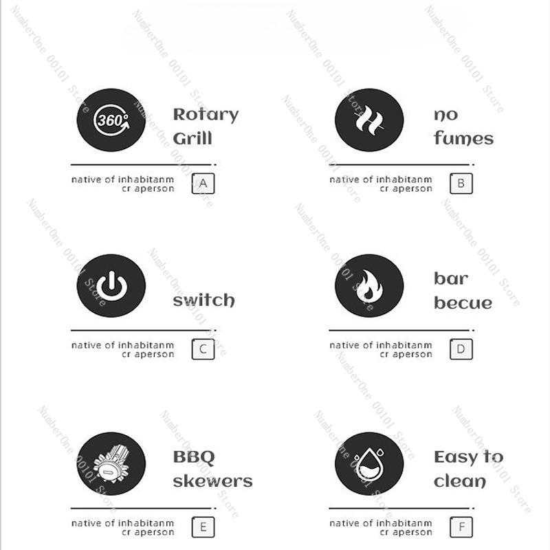 12-Skewer Automatic Rotating Electric Grill,Smoke-Free Home BBQ Machine,Compact Kebab Roaster for Lamb,Chicken,and Vegetables