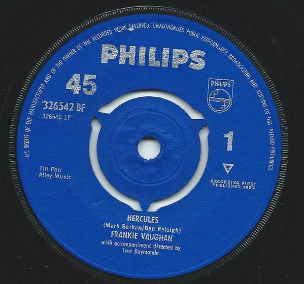 7inch Record FRANKIE VAUGHAN - Hercules / Madelein Open The Door 326542BF PHILIPS UK Pop Used
