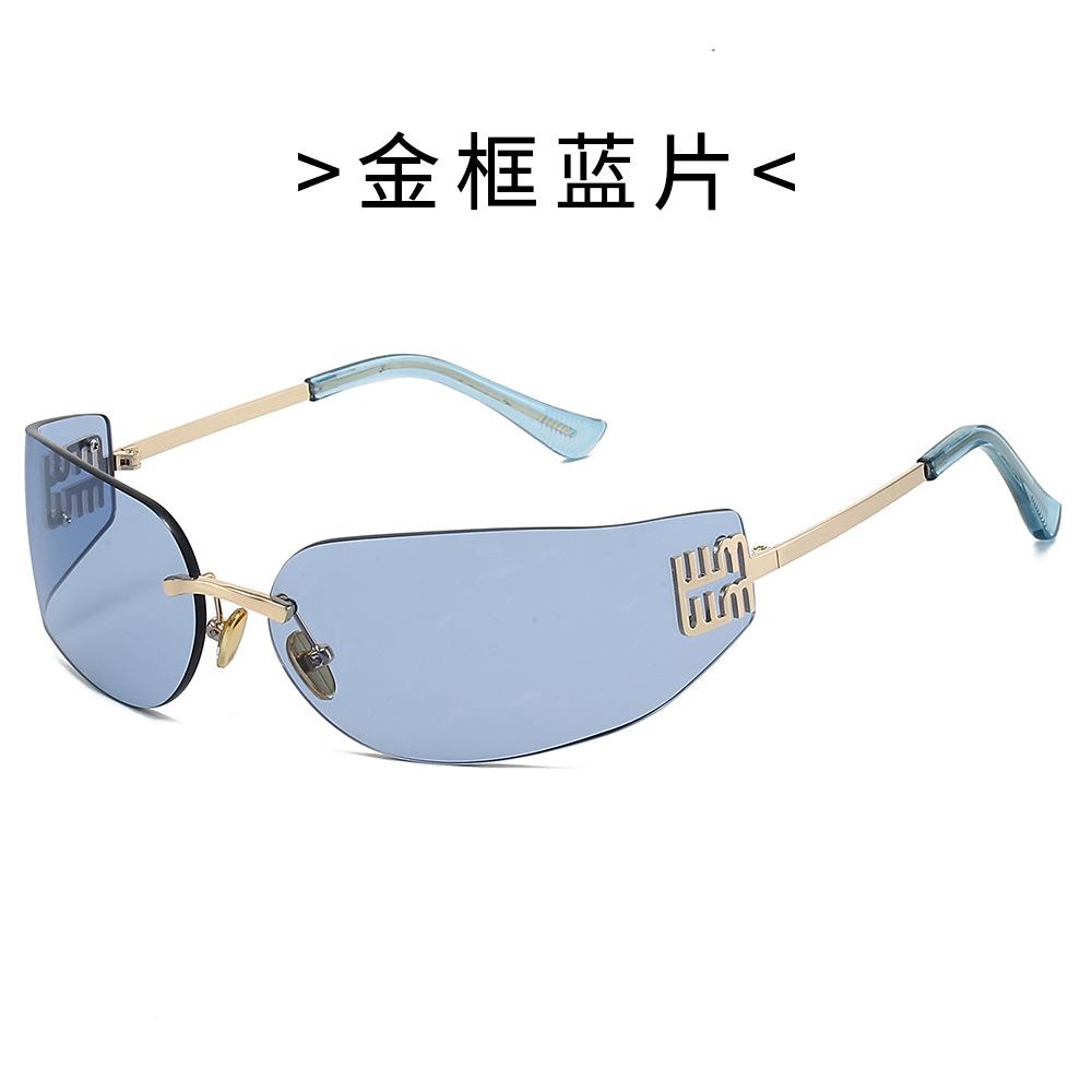 2026 New High End Sunglasses Women Frameless Curved Integrated Sun Glasses for Eye Protection and Sunscreen Travelling Hiking