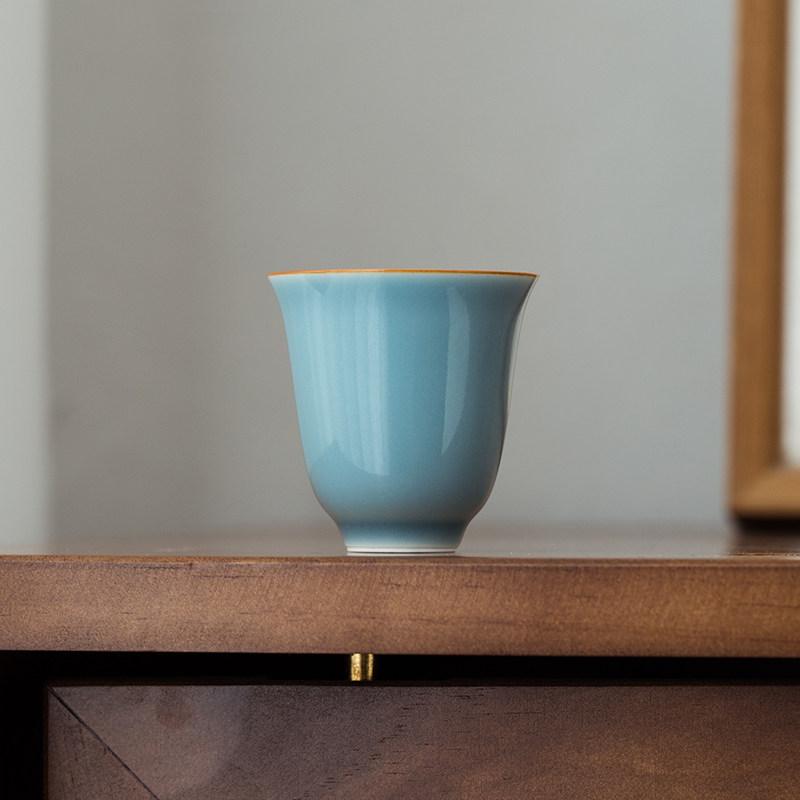Raw ore color glaze handmade tea cup offering red master single cup smelling cup high temperature kung fu tea set teacup