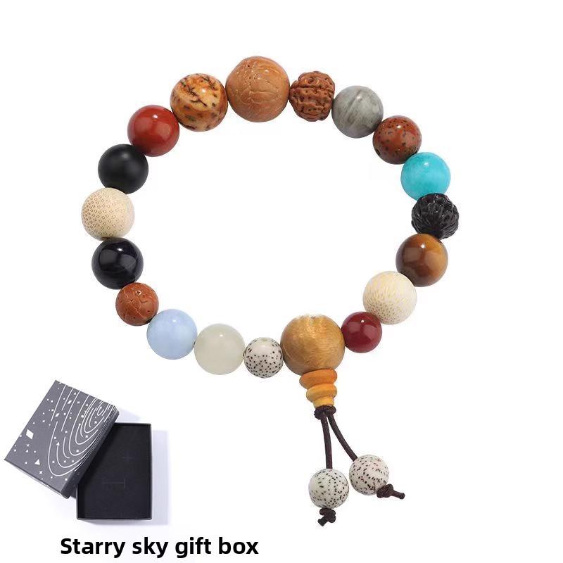 

Lingyin Mountain 18-seed bracelet, holding the natal year star and moon Bodhi Buddha beads, enlightenment bracelet, Chinese feng shui bracelet. 22cm