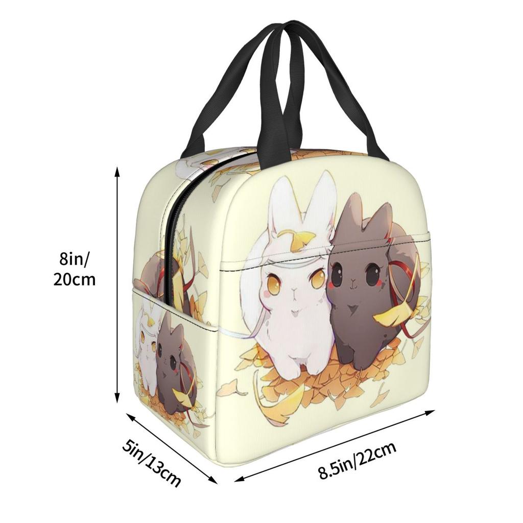 Untamed Mdgz Wangxian Bunnies Mo Dao Zu Shi Insulated Lunch Bag for Women Kids Portable Food Boxes Thermal Lunch Box Tote